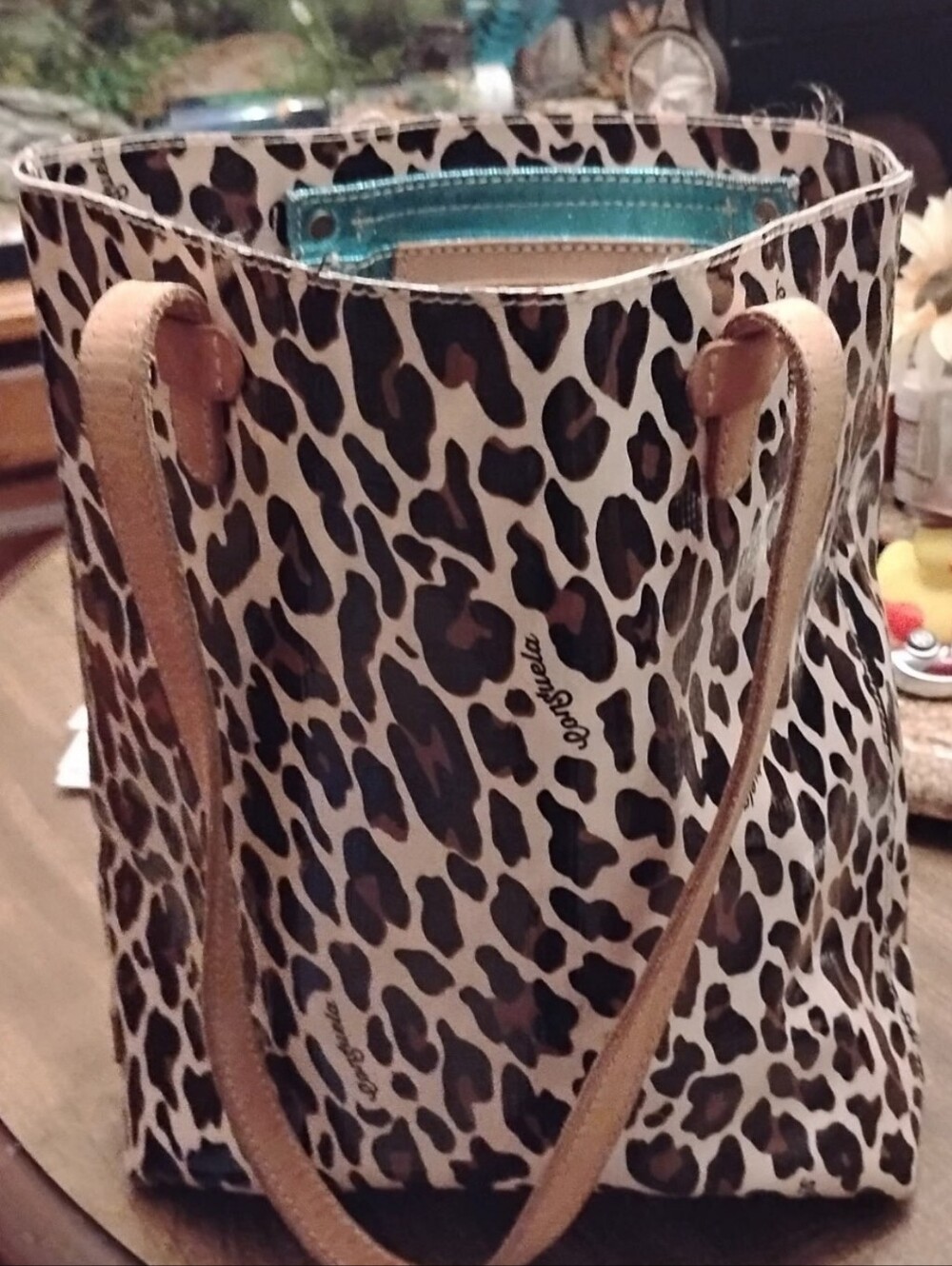 Lesportsac Leopard Print Tote in Brown, Black, Cream